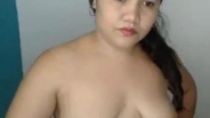 Chubby asian with saggy tits and big areolas