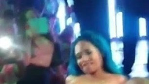 Stripper gets her pussy eaten on stage by audience girl!