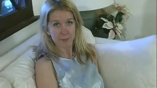 Wide hip small Tit Blonde fucks on a couch