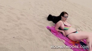 Desire Deluca BBW in Bikini at the Beach Sucking and Fucking