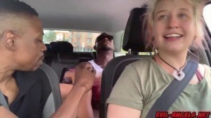 Whimpering Cherry gives road head sucking and then riding dick as director Proxy Paige drives