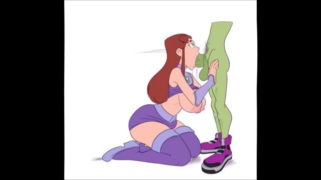 Starfire Suckin Beast Boy`s Green Cock By Wappah