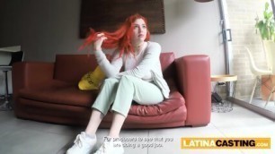 Shy Red Head Colombian Impresses Her Fake Casting Agent - Big Red