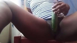 Cucumber Sex Hard Musterbation Desi Girl Cum out Carrot Sex Dildo in Tight Pussy Hairy Pussy Sex